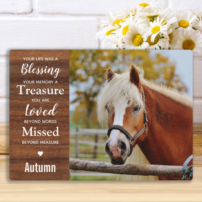 Rustic Equestrian Keepsake Horse Memorial Plaque (Creator Uploaded)