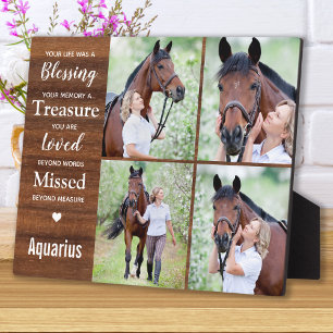 Rustic Equestrian Keepsake Horse Memorial Plaque