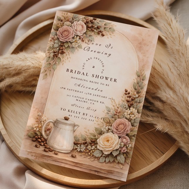 Rustic Espresso Bar Bridal Shower Invitation (Creator Uploaded)
