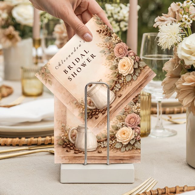 Rustic Espresso Bar Bridal Shower Napkin (Creator Uploaded)