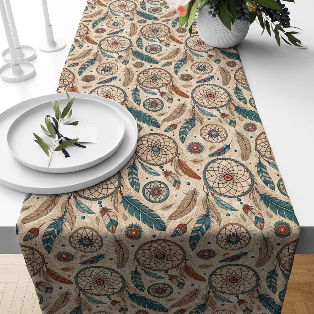 Rustic Ethnic Table Runner Dreamcatcher Design (Rustic Ethnic Table Runner Dreamcatcher Design)
