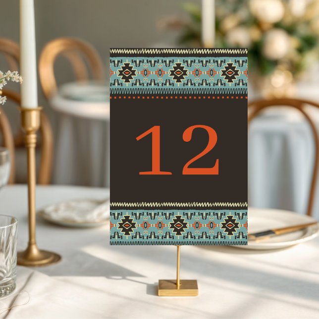 Rustic Ethnic Tribal Winter Wedding Table Number (Creator Uploaded)