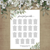 Rustic Eucalyptus 19 Table Wedding Seating Chart