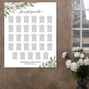Rustic Eucalyptus 29 Table Wedding Seating Chart