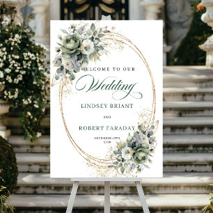 Rustic Eucalyptus Boho Wedding Welcome Sign