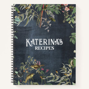 Rustic Eucalyptus Botanical Chalkboard Recipe Notebook