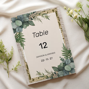 Rustic eucalyptus botanical greenery Table Numbers