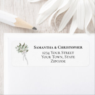 Rustic Eucalyptus Bouquet Wedding Return Address Label