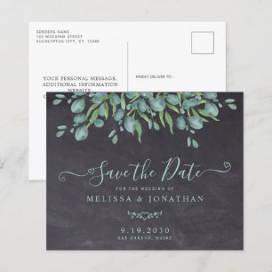 Rustic Eucalyptus Budget Wedding Save The Date