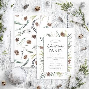 Rustic Eucalyptus Dusty Winter Holiday Party Invitation