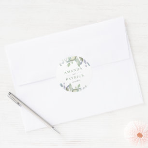 Rustic Eucalyptus Elegant Floral Wedding Stickers