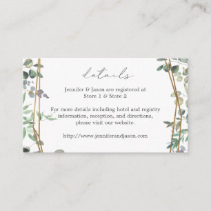 Rustic Eucalyptus & Gold 2 Details SM Enclosure Card