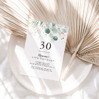 Rustic Eucalyptus Gold Floral 30th Birthday Party