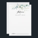 Rustic Eucalyptus Gold Floral Calligraphy Wedding Advice Card<br><div class="desc">This rustic eucalyptus gold floral calligraphy wedding advice card is perfect for a simple wedding. This artistic design features hand-drawn gold floral and watercolor eucalyptus green foliage, inspiring natural beauty. These cards are perfect for a wedding, bridal shower, baby shower, graduation party & more. Personalise the cards with the names...</div>