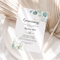 Rustic Eucalyptus Gold Floral Quinceañera