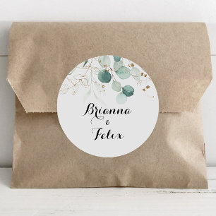 Rustic Eucalyptus Gold Wedding Envelope Seals