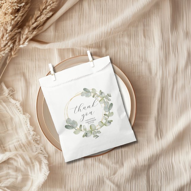 Rustic Eucalyptus Green Wedding Thank You Favour Bag (Creator Uploaded)