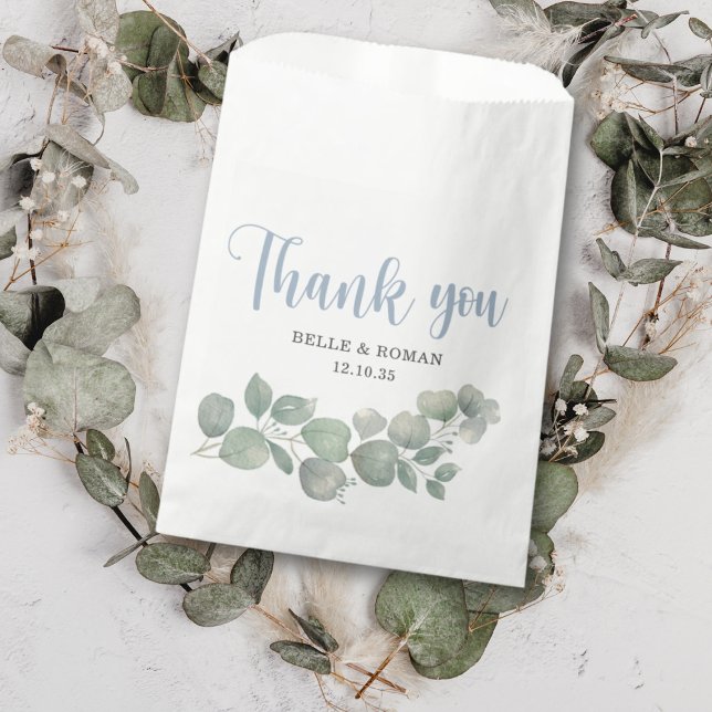 Rustic Eucalyptus Green Wedding Thank You Favour Bag (Creator Uploaded)