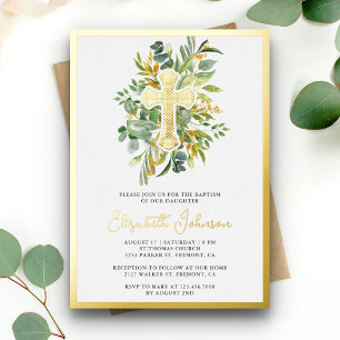 Rustic Eucalyptus Greenery Baptism Gold