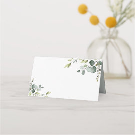 Rustic Eucalyptus Greenery Blank Folded Place Card