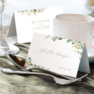 Rustic eucalyptus greenery boho wedding Place Card