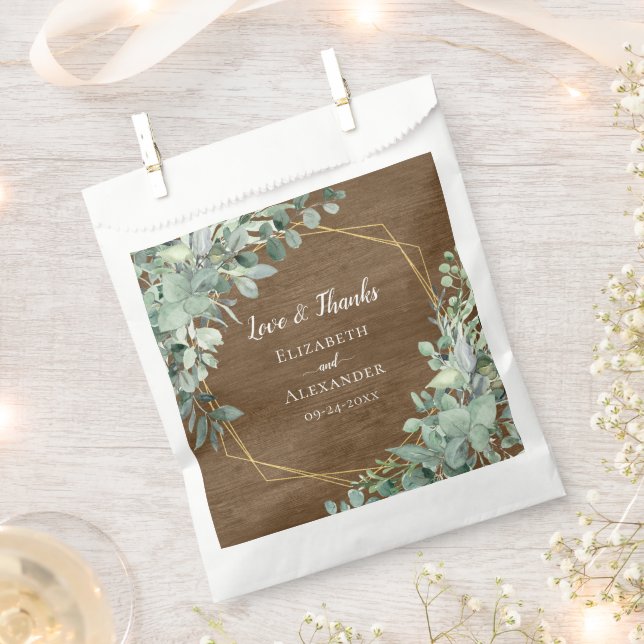 Rustic Eucalyptus Greenery Botanical Wedding Favour Bag (Clipped)