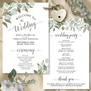 Rustic Eucalyptus Greenery Budget Wedding Program