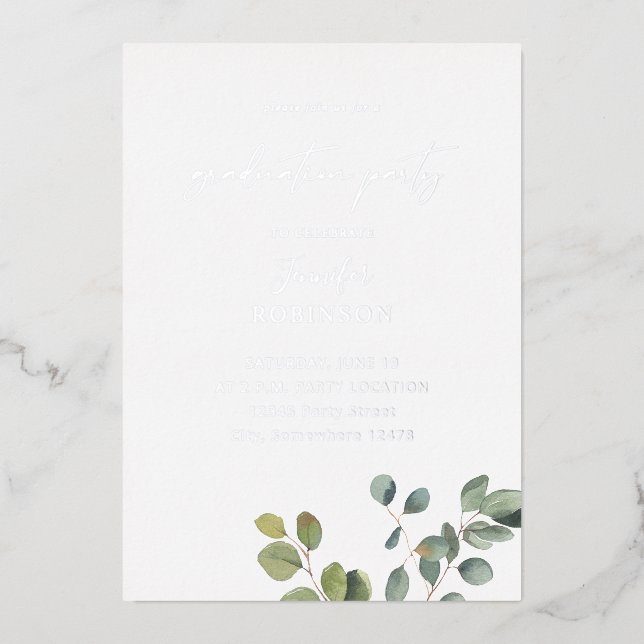 Rustic Eucalyptus Greenery Duo 2 Graduation Party (Front)