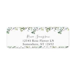 Rustic Eucalyptus Greenery Duo 3 Return Address Label