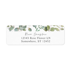 Rustic Eucalyptus Greenery Duo 4 Return Address  Return Address Label