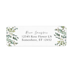 Rustic Eucalyptus Greenery Duo 5 Return Address Label