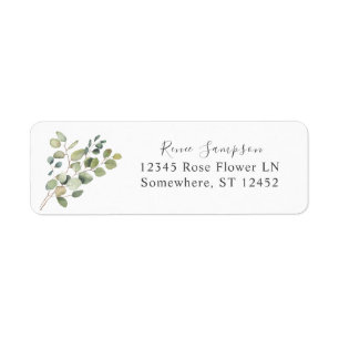 Rustic Eucalyptus Greenery Duo Return Address Label