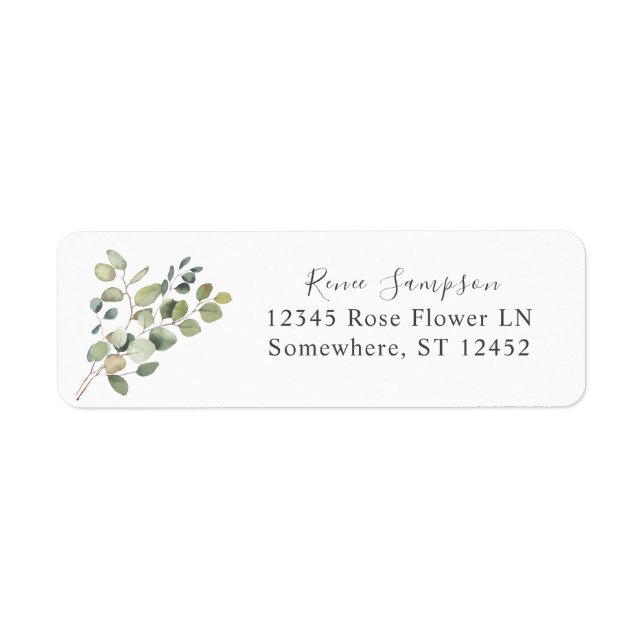 Rustic Eucalyptus Greenery Duo Return Address Return Address Label (Front)