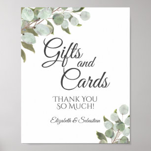 Rustic Eucalyptus Greenery Gifts & Cards Wedding Poster