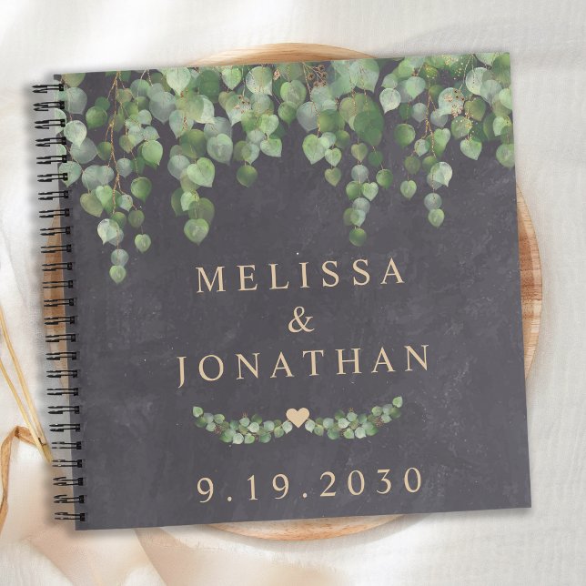 Rustic Eucalyptus Greenery Gold Budget Wedding Notebook (Creator Uploaded)