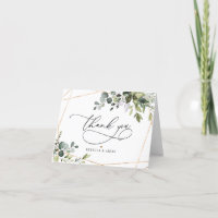 Rustic Eucalyptus Greenery Gold Geometric