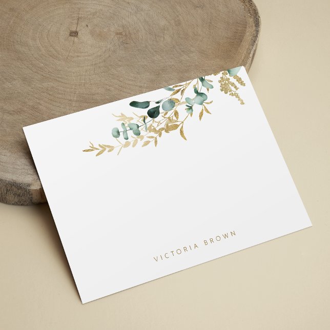 Rustic eucalyptus greenery Personalised Stationery Card (Rustic eucalyptus greenery Personalized Stationery Note Card)