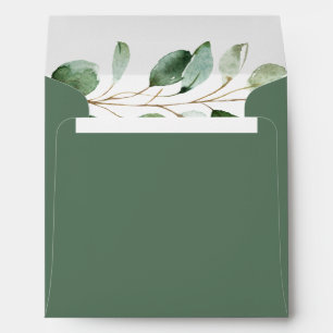 Rustic Eucalyptus Greenery Return Address Square Envelope