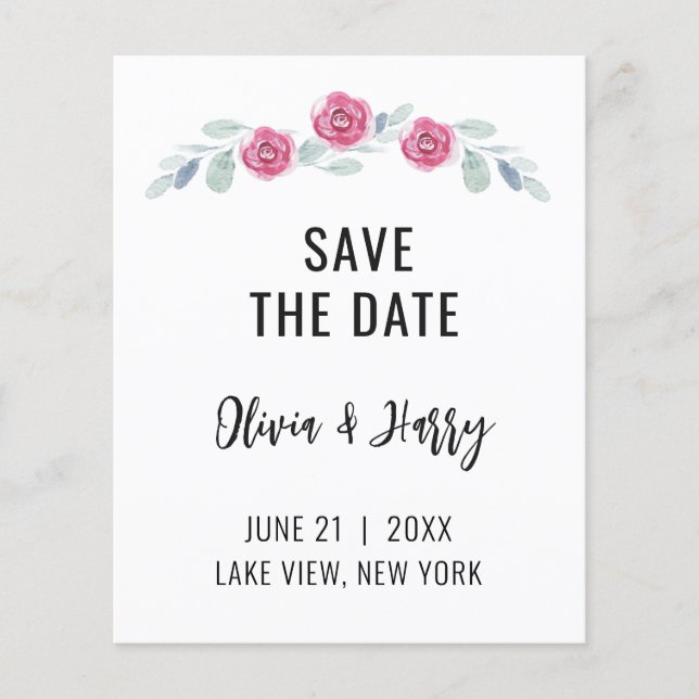Rustic Eucalyptus Greenery Save The Date Flyer (Front)