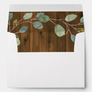 Rustic Eucalyptus Greenery   Watercolor Wedding Envelope