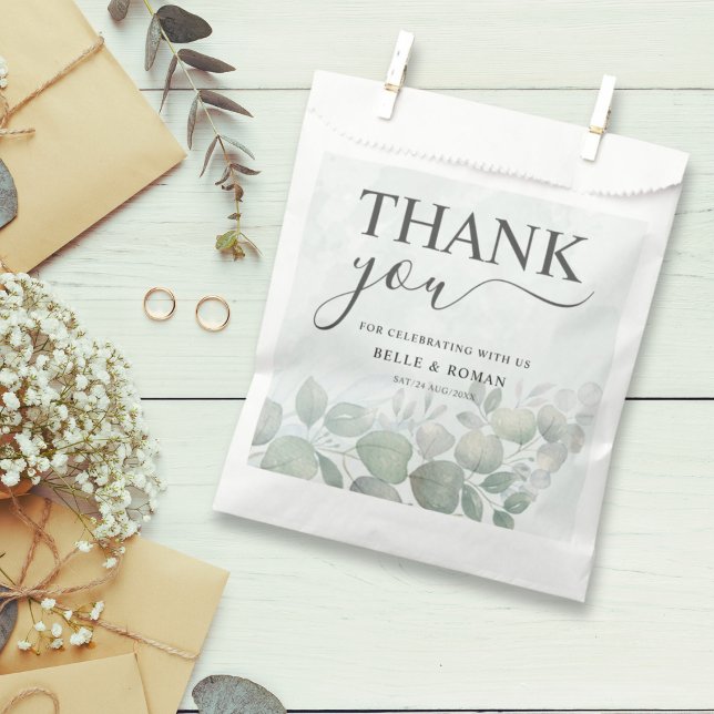 Rustic Eucalyptus Greenery Watercolor Wedding  Favour Bag (Creator Uploaded)