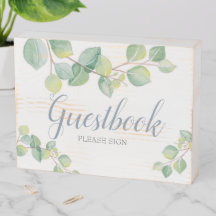 Rustic Eucalyptus Greenery Wedding Guestbook
