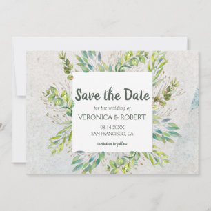 Rustic Eucalyptus Greenery Wedding Save the Date