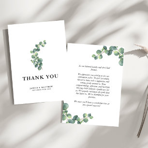 Rustic Eucalyptus Greenery Wedding Thank You Card