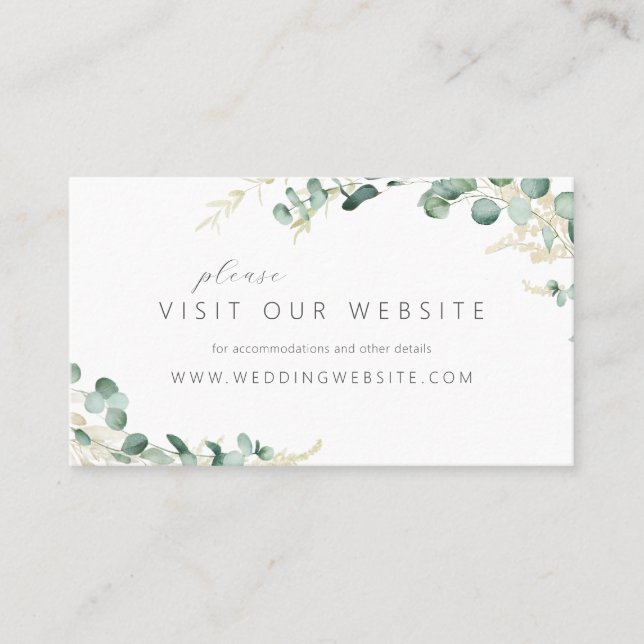 Rustic eucalyptus greenery wedding website Insert (Front)