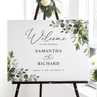 Rustic Eucalyptus Greenery Wedding Welcome Sign