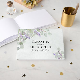 Rustic Eucalyptus & Lavender Elegant Boho Wedding Guest Book