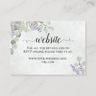 Rustic Eucalyptus & Lavender Wedding Website Enclosure Card