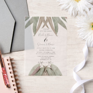 Rustic Eucalyptus Leaf Wedding Invitations