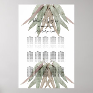 Rustic Eucalyptus Leaf Wedding Seating Chart